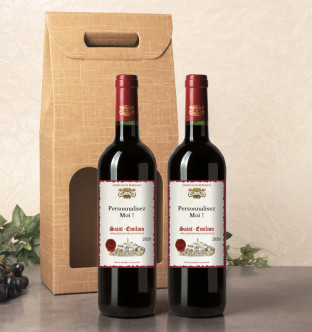 Coffret 2 Saint-Emilion AOC 2020 personnalisés