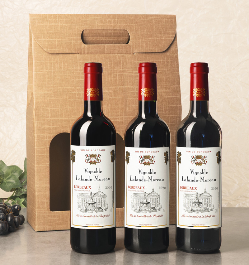 Coffret 3 Bordeaux AOC 2020 à personnaliser