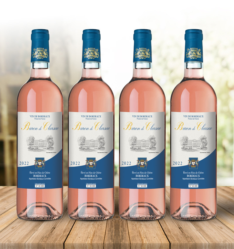 Lot de 4 Baron de Clarsac rosé 2022
