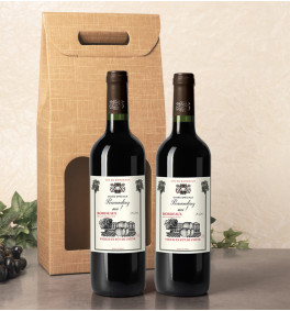 Coffret 2 Bordeaux AOC vieillis en fûts de Chêne 2020 personnalisés