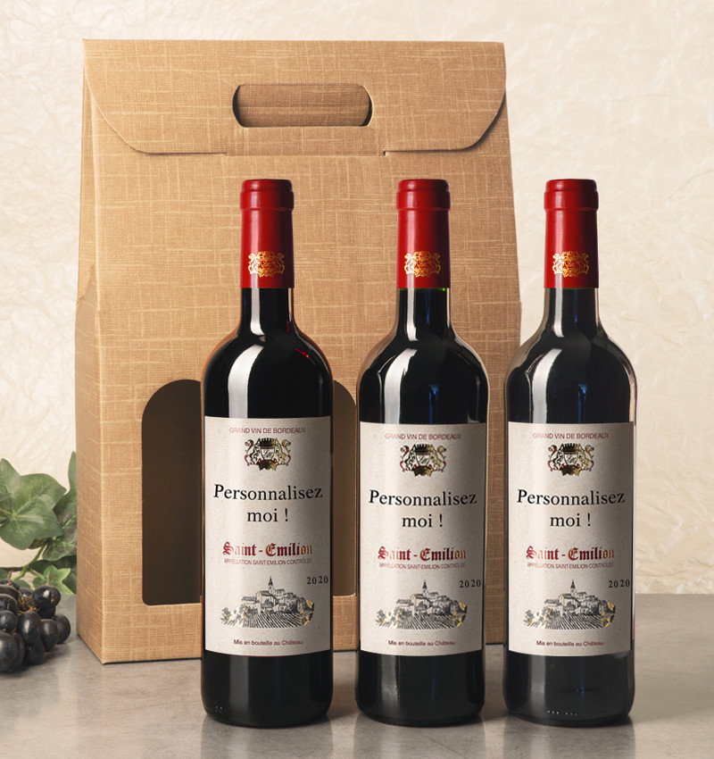 Coffret 3 Saint-Emilion AOC 2020 à personnaliser