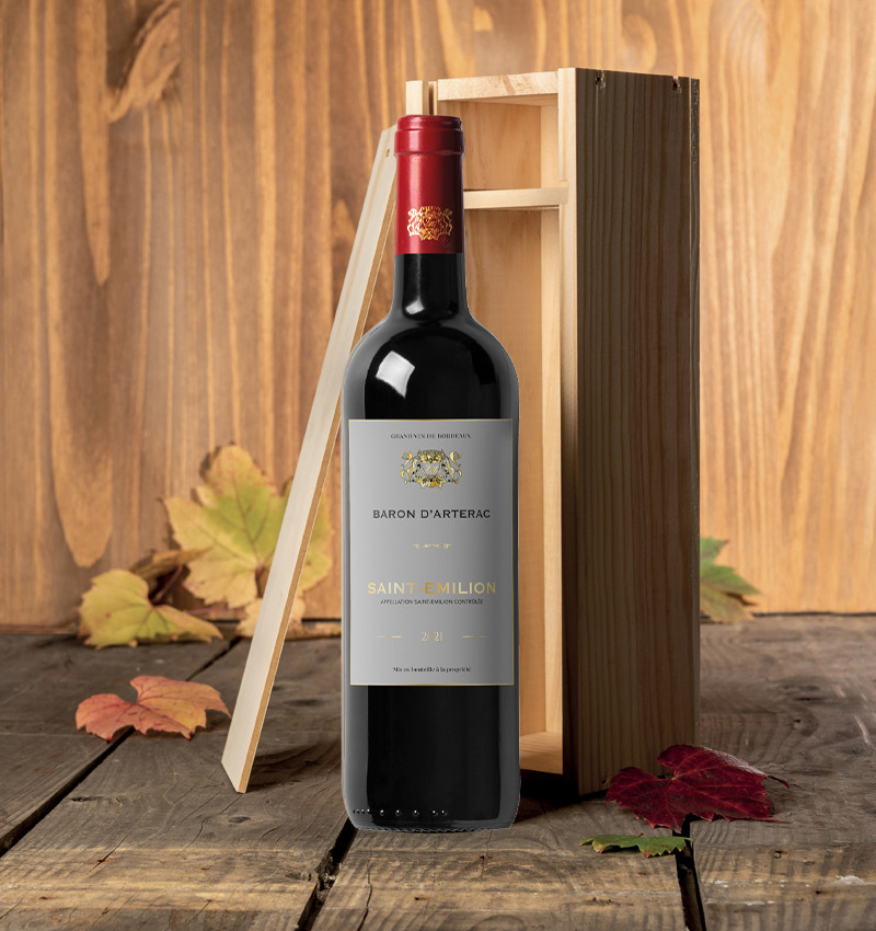 Caisse bois - 1 Saint-Emilion - Baron d'Artérac 2021 Caisse bois - 1 Saint-Emilion - Baron d'Artérac 2021