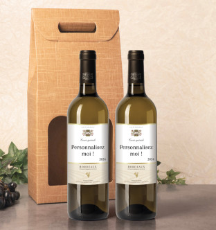 Coffret 2 Bordeaux Blanc AOC 2024 personnalisés