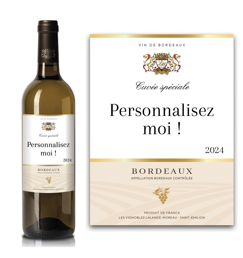 Bordeaux blanc AOC 2024 personnalisé Bordeaux blanc AOC 2024 personnalisé