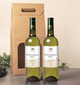 Coffret 2 Bordeaux Blanc AOC 2024 personnalisés