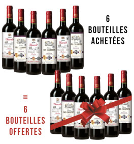 Assortiment 12 bouteilles - Château Chauvelet 2022 & Château Les Coustets 2021