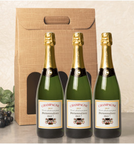 Coffret de 3 bouteilles de Champagne personnalisées