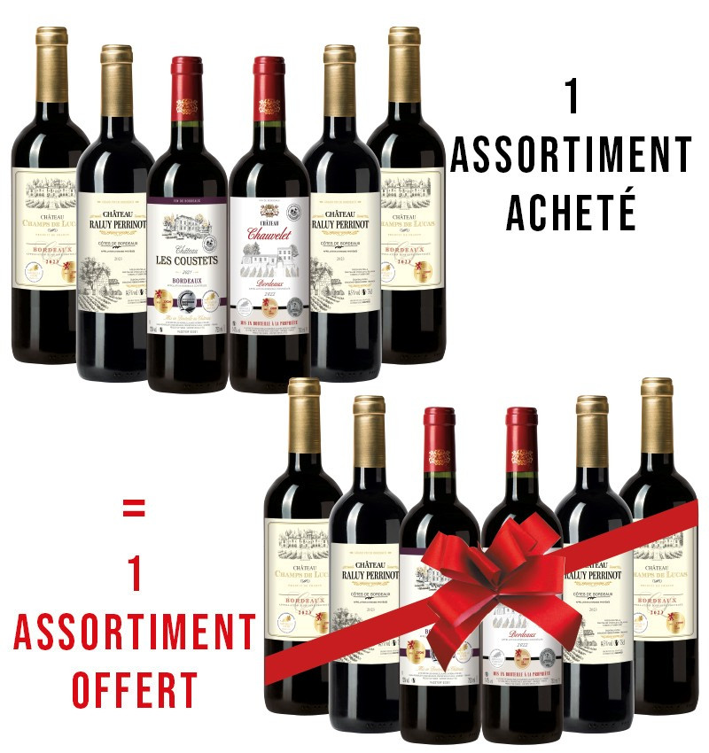 Assortiment de Bordeaux 12 bouteilles