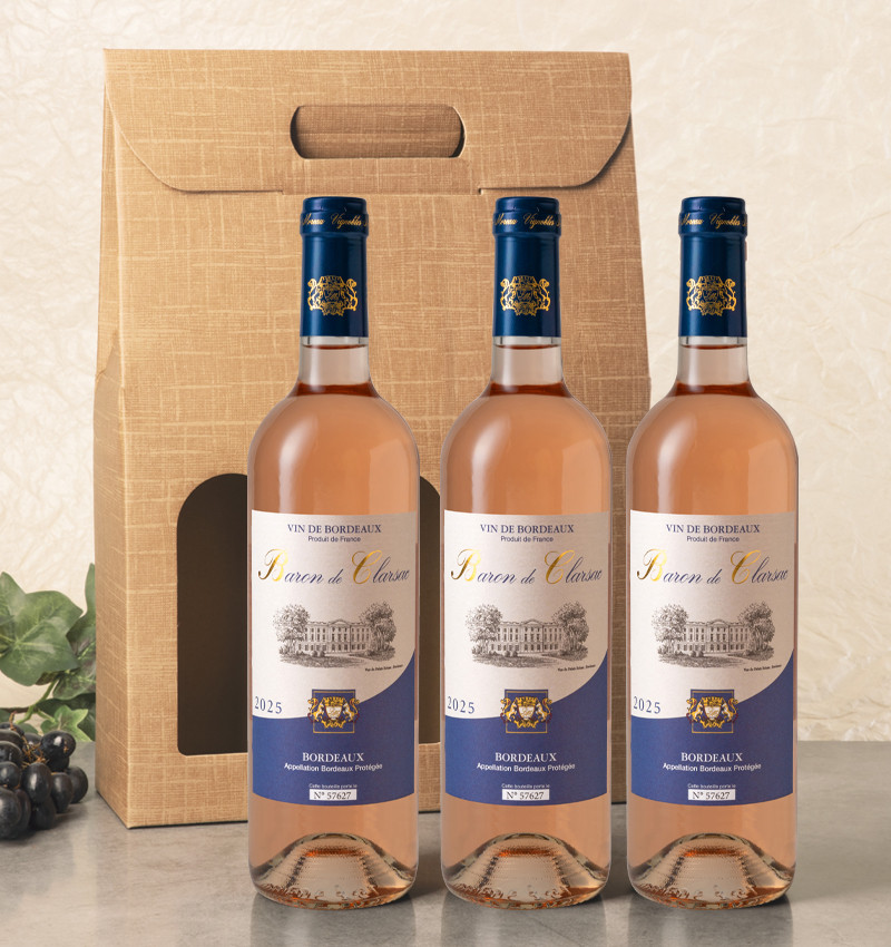 Coffret 3 Baron de Clarsac rosé 2025