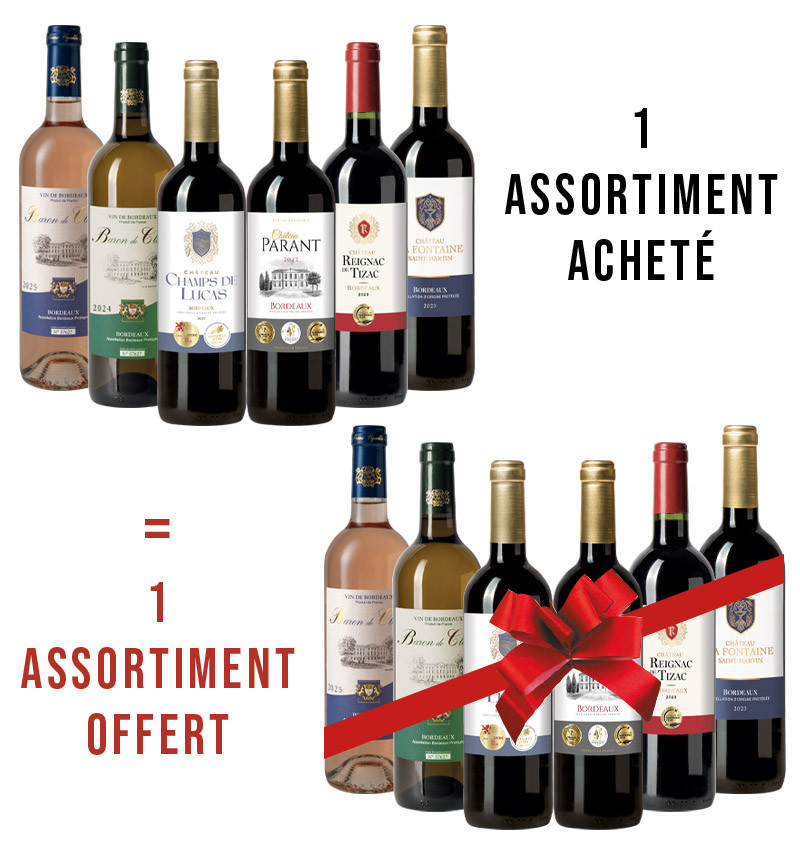 1 assortiment acheté + 1 offert