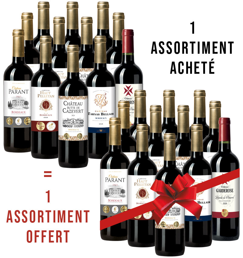 Assortiment 12+12 de Bordeaux AOC