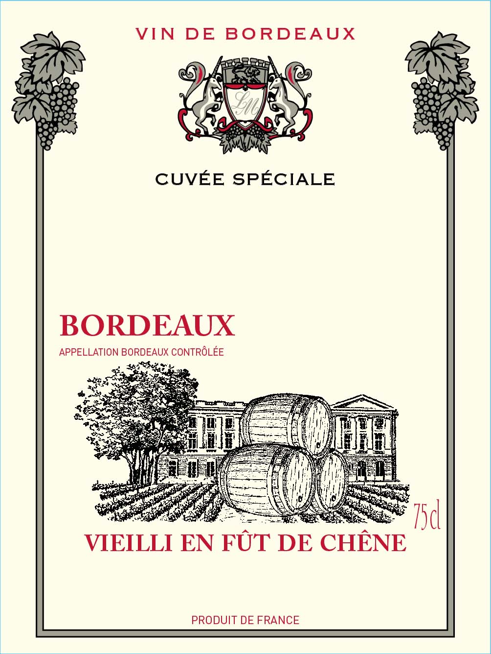 Bordeaux AOC vieilli en fûts de Chêne 2019