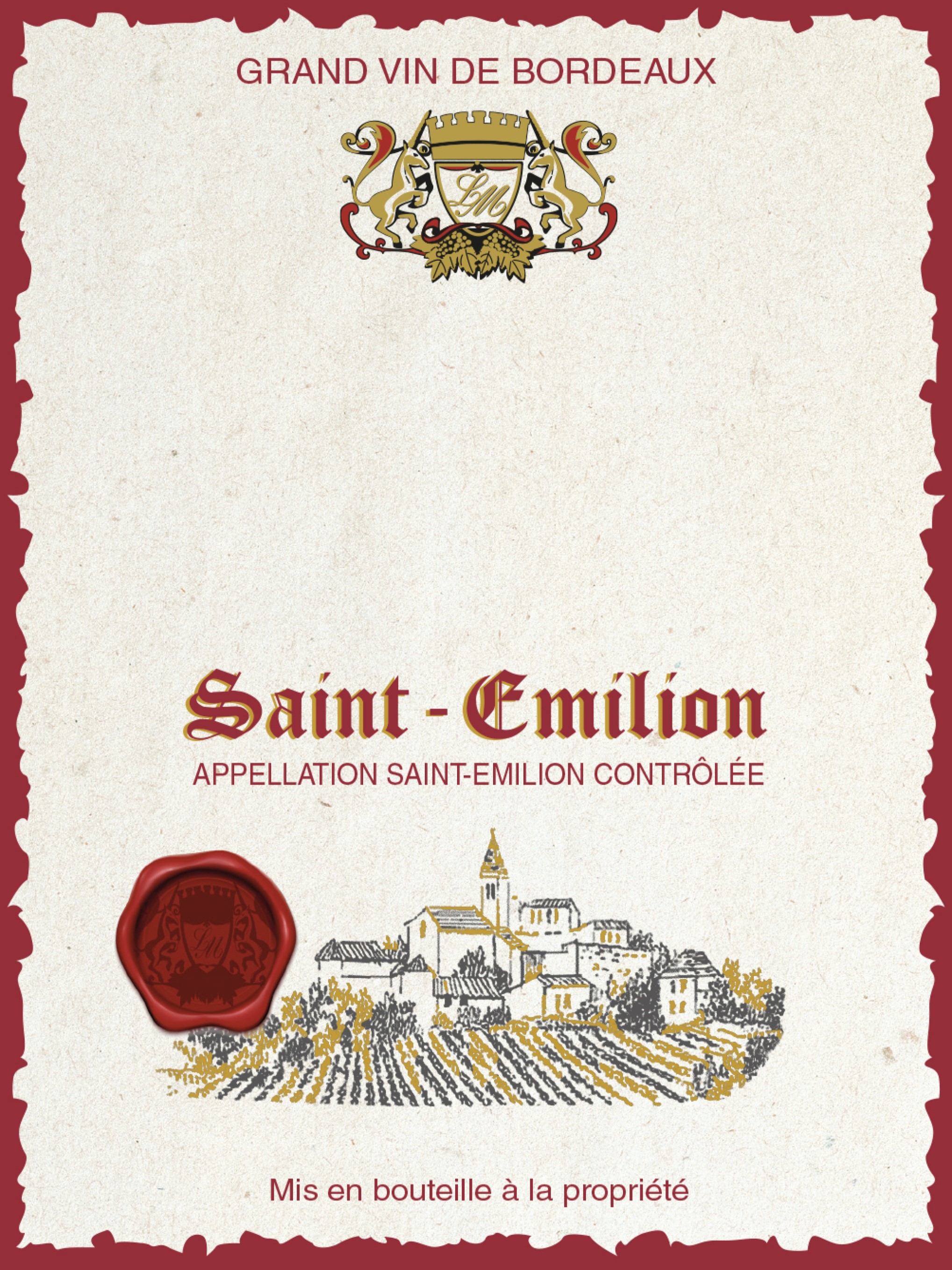 Caisse bois - 3 Saint-Emilion AOC 2020 personnalisés