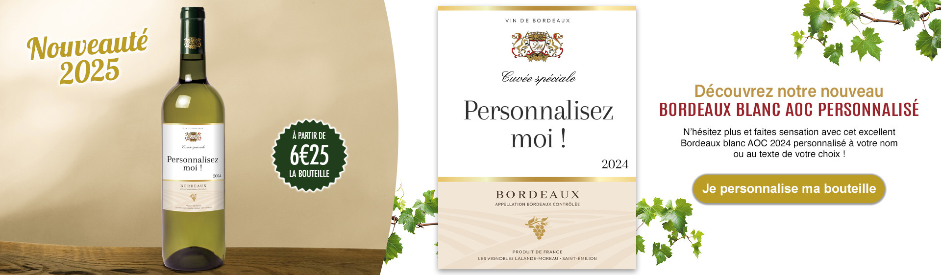 Vente Vin de Bordeaux, Magnums et Bouteilles Personnalisées - Vignobles de Lalande-Moreau