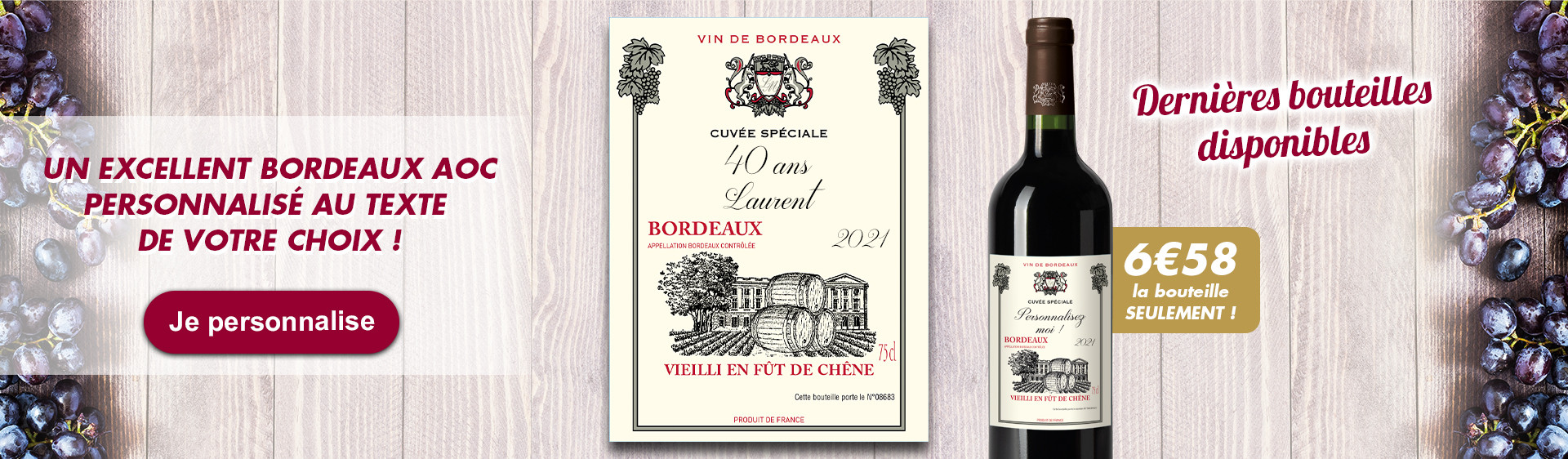 Vente Vin de Bordeaux, Magnums et Bouteilles Personnalisées - Vignobles de Lalande-Moreau